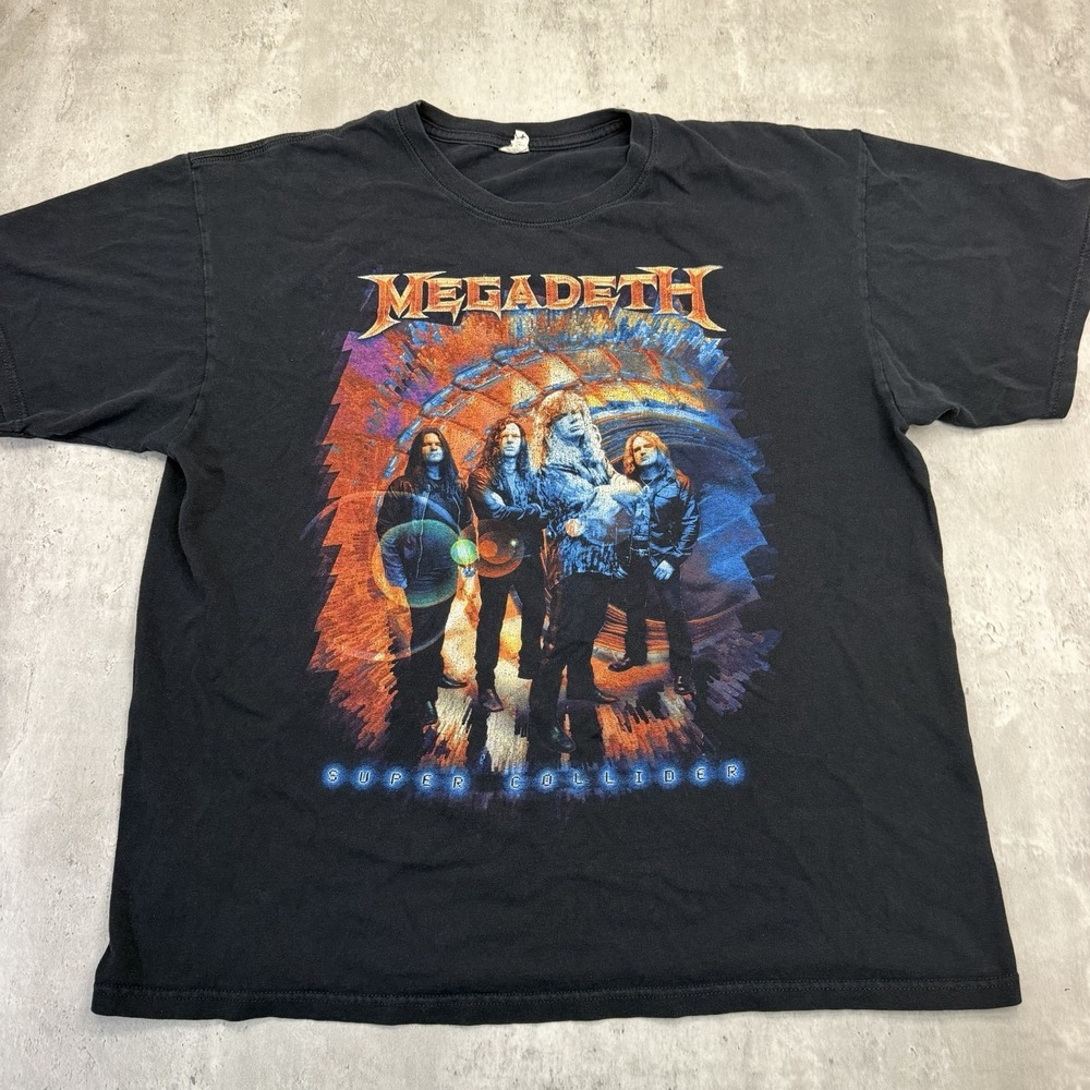 Vintage 2013 Megadeth Super Collider Black Graphic Tour Shirt XL Band Anvil